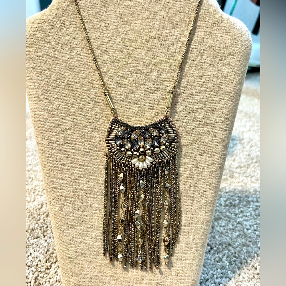 Long gold statement necklace - Stella & Dot